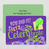 Je hebt het gedaan! Celerybrate - Punny Garden Pos Bedankkaart (Voorkant / Achterkant)