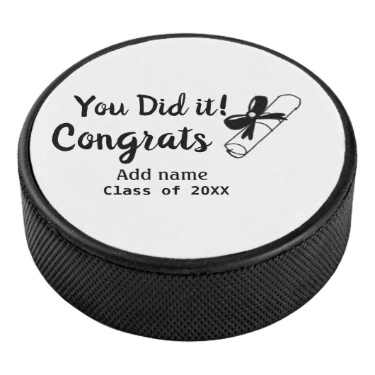 Je hebt het gedaan felicitaties afstuderen voeg st hockey puck (3/4)