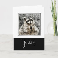 Je hebt het gedaan! Funny Clapping Raccoon Pet