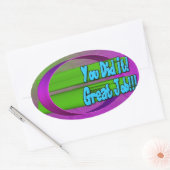 Je hebt het gedaan! Mooi werk! Ovale Sticker (Envelop)
