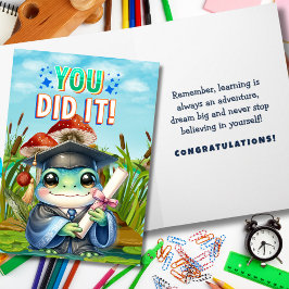 Je hebt het gedaan! Schattige Frog Afstuderen Joy Kaart