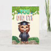 Je hebt het gedaan! Schattige Lion Afstuderen Joy Kaart (Voorkant)