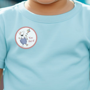 Je hebt het gedaan Schattigee vlieger puppy hond b Ronde Sticker