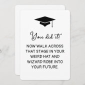 Je hebt het gedaan! Wizard Robe en Pet Grappig Afs Feestdagenkaart (Voorkant / Achterkant)