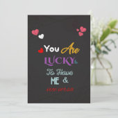 je hebt het geluk dat je me omgekeerd een grappige kaart (Staand voorkant)