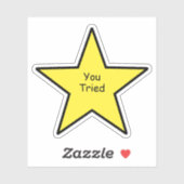 Je hebt het geprobeerd Ster Sticker – Grappige Min (Vel)