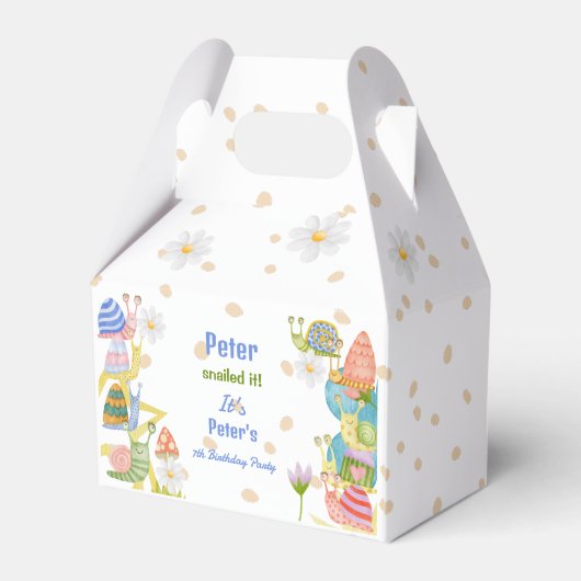 Je hebt het gesluierd, waterverf slak verjaardag bedankdoosjes (Achterkant)