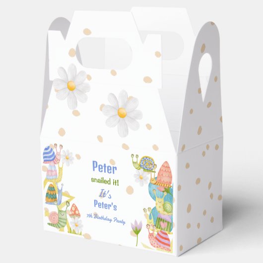 Je hebt het gesluierd, waterverf slak verjaardag bedankdoosjes (Geopend)