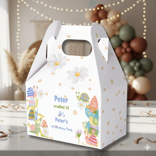 Je hebt het gesluierd, waterverf slak verjaardag bedankdoosjes