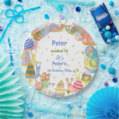 Je hebt het gesluierd, waterverf slak verjaardag papieren bordje (Feest)