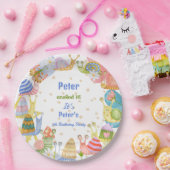 Je hebt het gesluierd, waterverf slak verjaardag papieren bordje (Feest)