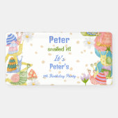 Je hebt het gesluierd, waterverf slak verjaardag spandoek (Horizontaal)