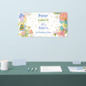 Je hebt het gesluierd, waterverf slak verjaardag spandoek (Beurs)