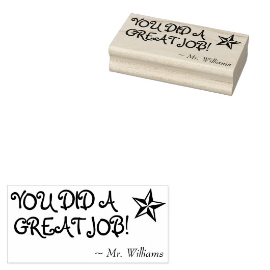 "JE HEBT HET GEWELDIG GEDAAN!" + Tutor Naam Rubber Rubberstempel (Gestempeld)