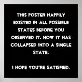 Je hebt het ingestort! Quantum Physics Humor Poster (Voorkant)