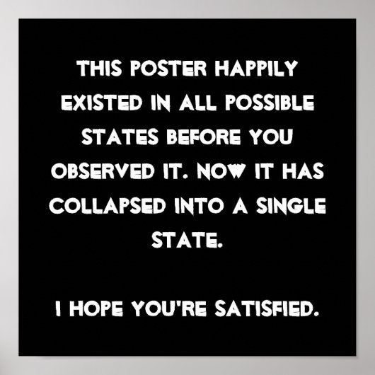 Je hebt het ingestort! Quantum Physics Humor Poster (Voorkant)