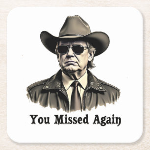 Je hebt het weer mis Cowboy Trump Verkiezing Kartonnen Onderzetters