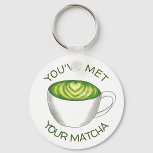 Je hebt je Match Matcha Green Tea Latte Love ontmo Sleutelhanger