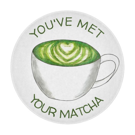 Je hebt je Match Matcha Green Tea Latte Love ontmo Snijplank (Voorkant)