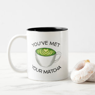 Je hebt je Match Matcha Green Tea Latte Love ontmo Tweekleurige Koffiemok