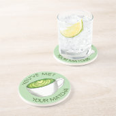 Je hebt je Match Matcha Green Tea Latte Love ontmo Zandsteen Onderzetter (Zijkant)