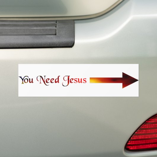 Je hebt Jezus nodig Bumpersticker (Op auto)