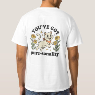 Je hebt karakter - Retro 70s speelse kat & T-shirt