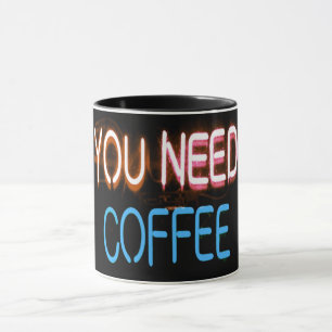 Je hebt koffie nodig, Caffine Neon Sign Mok