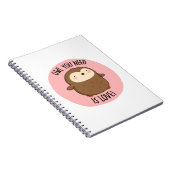 Je hebt liefde nodig, grappige bruine boompun notitieboek (Rechterzijde)
