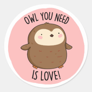 Je hebt liefde nodig, grappige bruine boompun ronde sticker