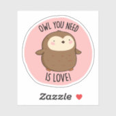 Je hebt liefde nodig, grappige bruine boompun sticker (Vel)