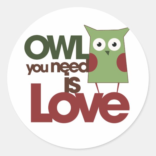 Je hebt liefde nodig. ronde sticker (Voorkant)