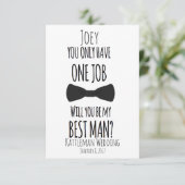 Je hebt maar één baan, ben je mijn beste man? kaart (Staand voorkant)