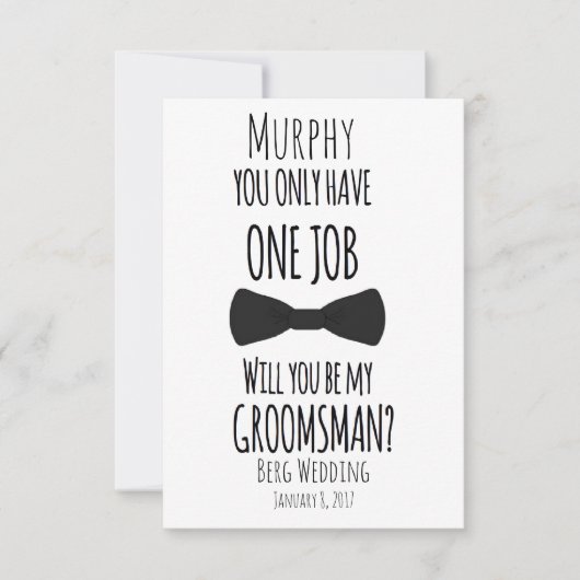 Je hebt maar één baan... zal je mijn kamersman zij kaart (Voorkant)