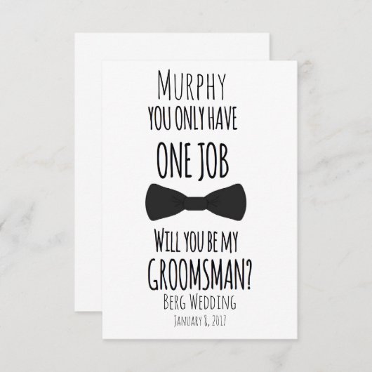 Je hebt maar één baan... zal je mijn kamersman zij kaart (Voorkant / Achterkant)