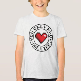 Je hebt maar één leven Pixel Heart-videogame Tri-Blend Shirt
