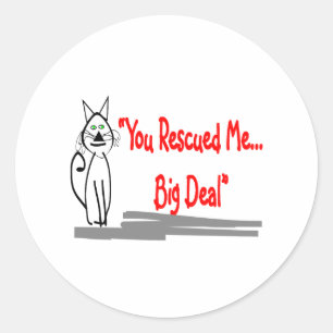 "Je hebt me gered, big deal"—Cat Lovers geschenken Ronde Sticker