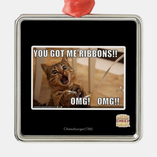 Je hebt me linten! metalen ornament (Voorkant)