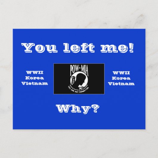 Je hebt me verlaten! briefkaart (Voorkant)