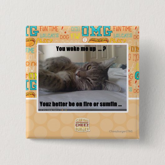 Je hebt me wakker gemaakt vierkante button 5,1 cm (Voorkant)