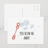 Je hebt me weggeblazen, grappige Valentijnsdag Briefkaart (Voorkant / Achterkant)