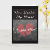 Je hebt mijn hart gebroken. Game over. Kaart (Gele Bloem)