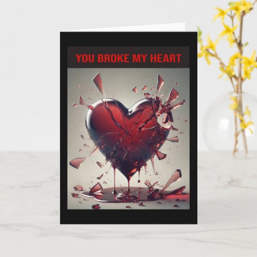 Je hebt mijn hart gebroken. kaart (Gele Bloem)