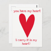 Je hebt mijn hart | Gedicht door E.E. Cummings Briefkaart (Voorkant / Achterkant)