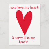 Je hebt mijn hart | Gedicht door E.E. Cummings Briefkaart (Voorkant)