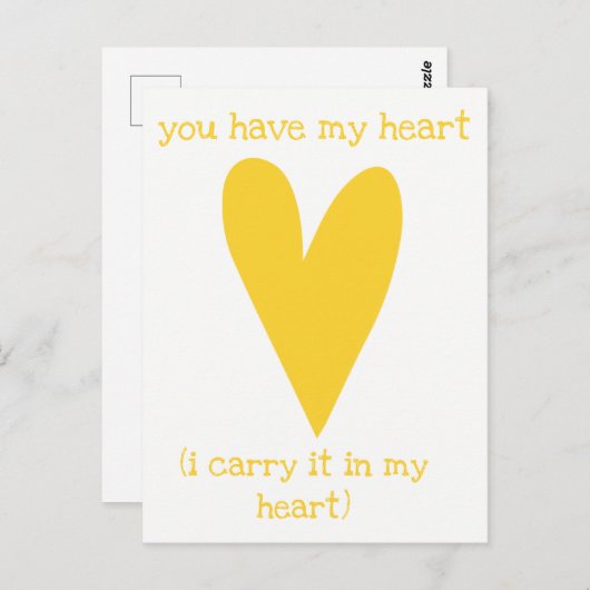 Je hebt mijn hart | Gedicht door E.E. Cummings Briefkaart (Voorkant / Achterkant)