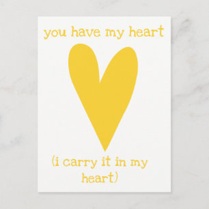 Je hebt mijn hart   Gedicht door E.E. Cummings Briefkaart