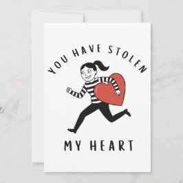 Je hebt mijn hart gestolen Funny dief Valentijn Feestdagenkaart