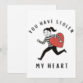 Je hebt mijn hart gestolen Funny dief Valentijn Feestdagenkaart (Voorkant / Achterkant)
