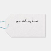 Je hebt mijn hart gestolen, het hart dief konijn cadeaulabel (Achterkant Horizontaal)